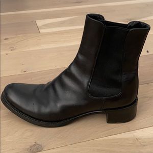 Prada Black Leather Chelsea Boots